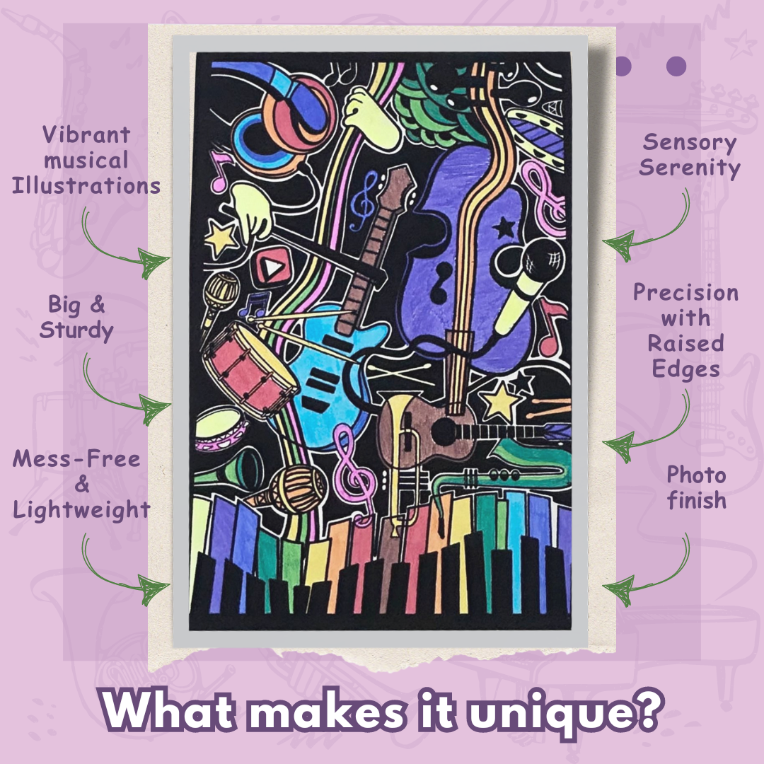 Velvet Colouring Canvas – Melodies of Music