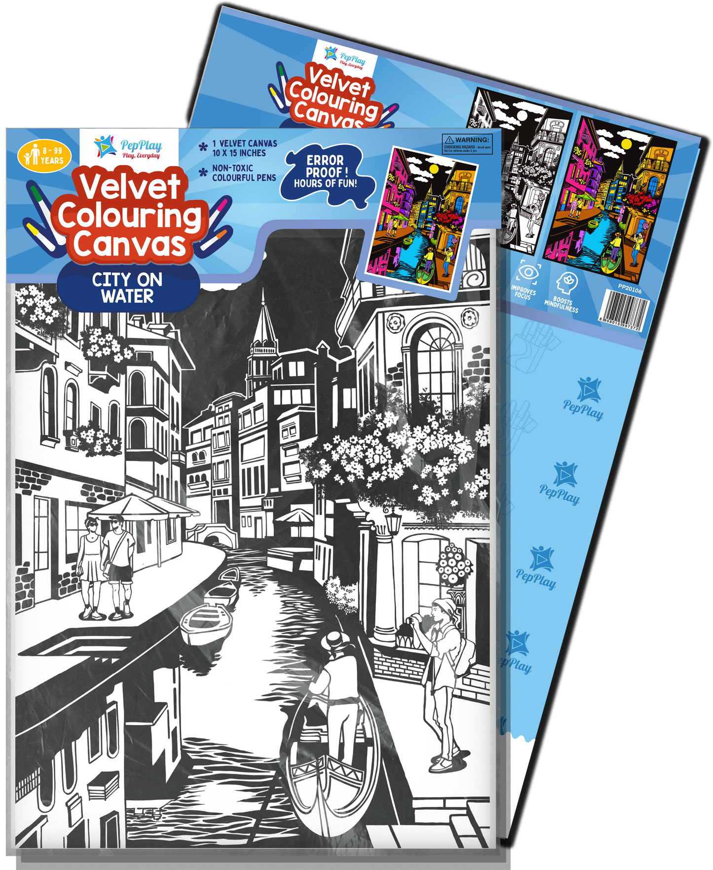 Velvet Colouring Canvas – City on Water