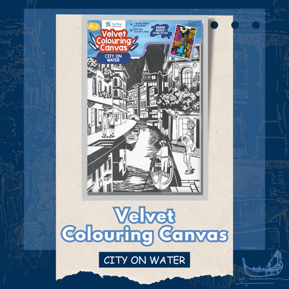 Velvet Colouring Canvas – City on Water