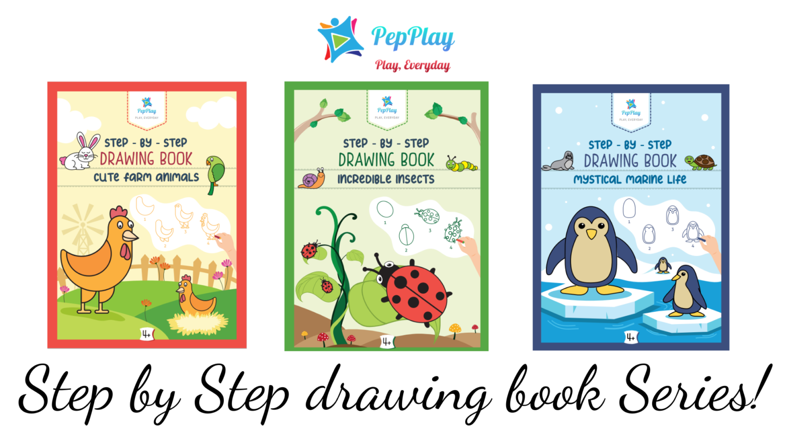 Step by Step Drawing Book - Set of 3 - PepPlay